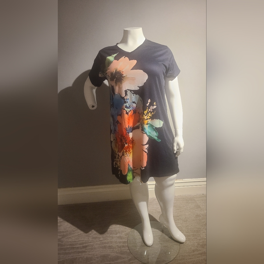 FLORAL T-SHIRT DRESS (2XL)